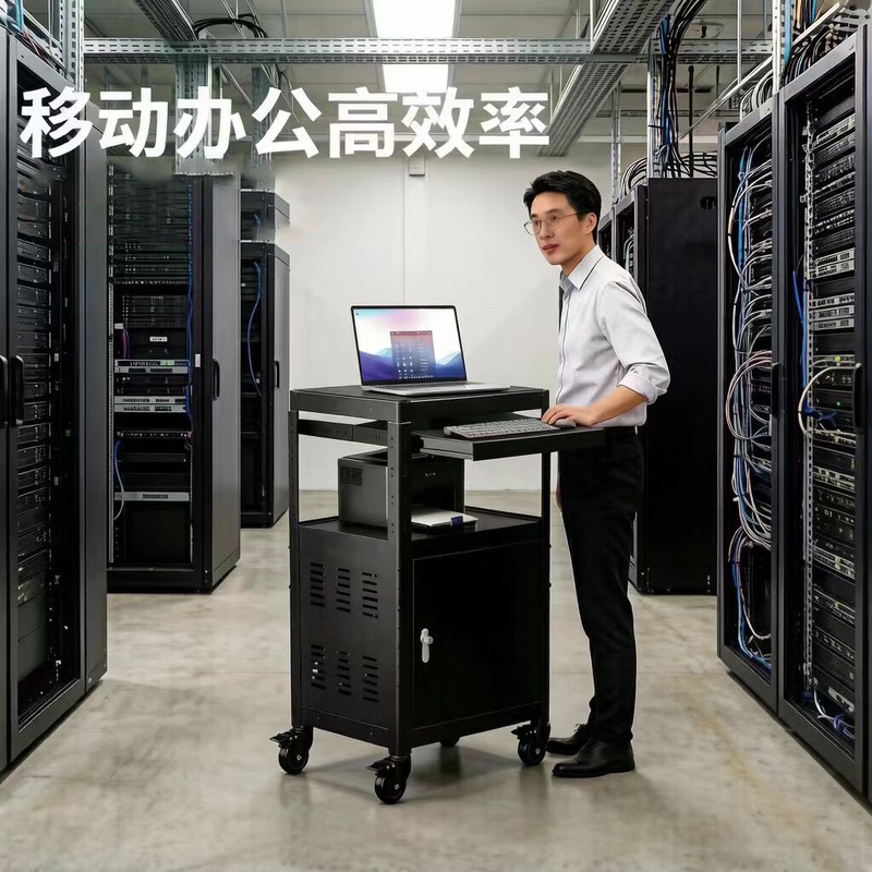 Mobile Computer Office Cart, Multi-Layer Storage Cart, Mobile Computer Desk Tool Cart, Data Center Maintenance and Operation Trolley
