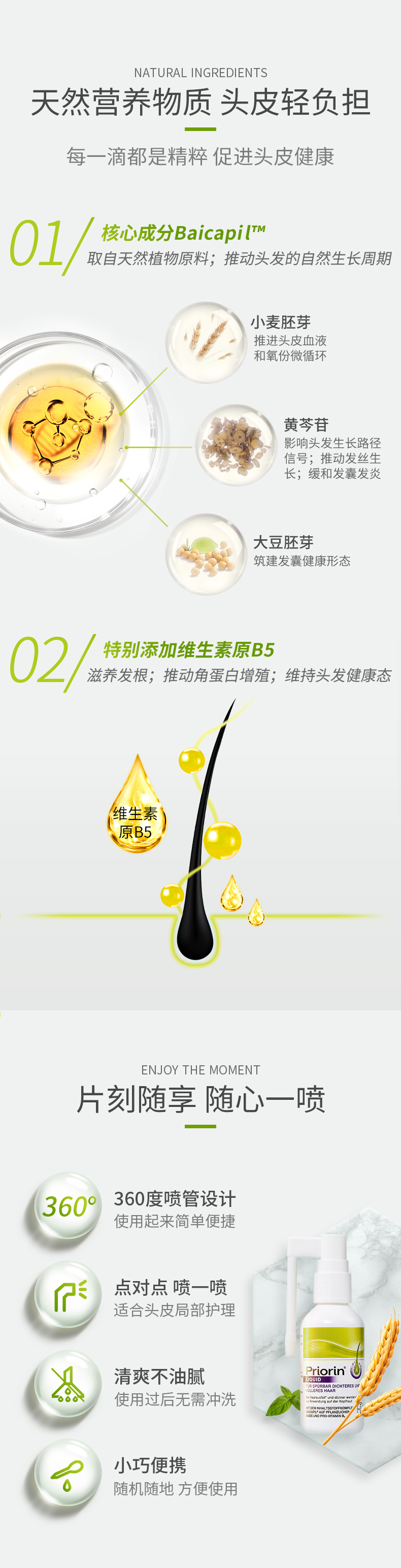世界500强 德国拜耳旗下 Priorin 防脱固发生发滋养毛喷雾 50ml 图2