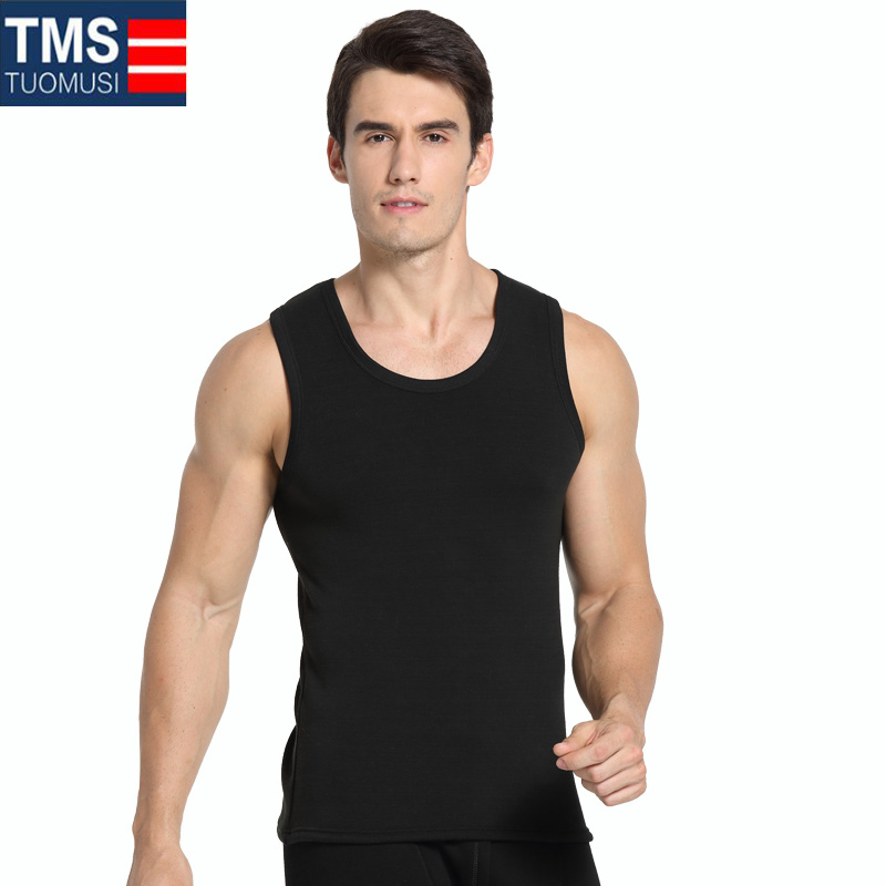 Mens ấm vest cộng nhung cộng dày trẻ nam loại cơ thể xây dựng hai lớp bông áo giáp chặt chẽ thủy triều mùa thu đông.