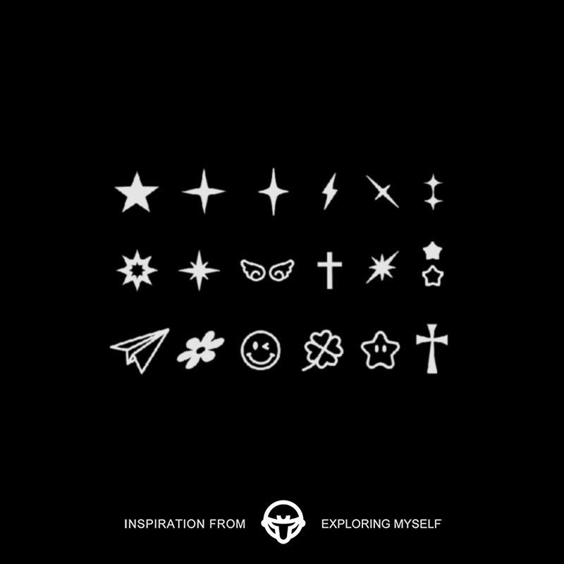 Temporary Tattoo Stickers with Star and Cross Designs, Waterproof, Herbal, Small Graphic Patterns, ins Styles for Fingers