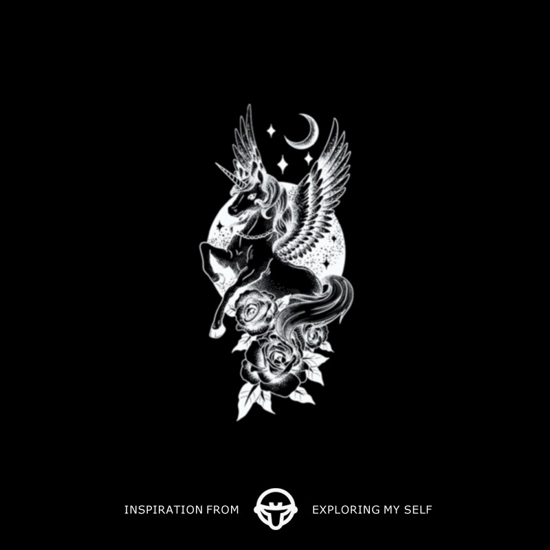 Re-changing mountain sea warp and sea warp Unicorn National Wind Grass Ben Waterproof Persistent Semi Permanent Tattoo Patch Tidal Flower Arm Men-Taobao