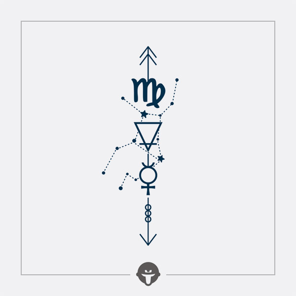 Mysterious Zodiac Sign Code Tattoo Stickers Waterproof for Men and Women Totem ins Scorpio Couple Arm