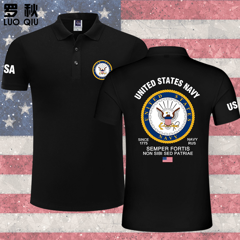 America United States Navy Army Airborne Special Forces Polo Shirt Men's and Women's Short-Sleeved T-Shirt Half-Sleeve