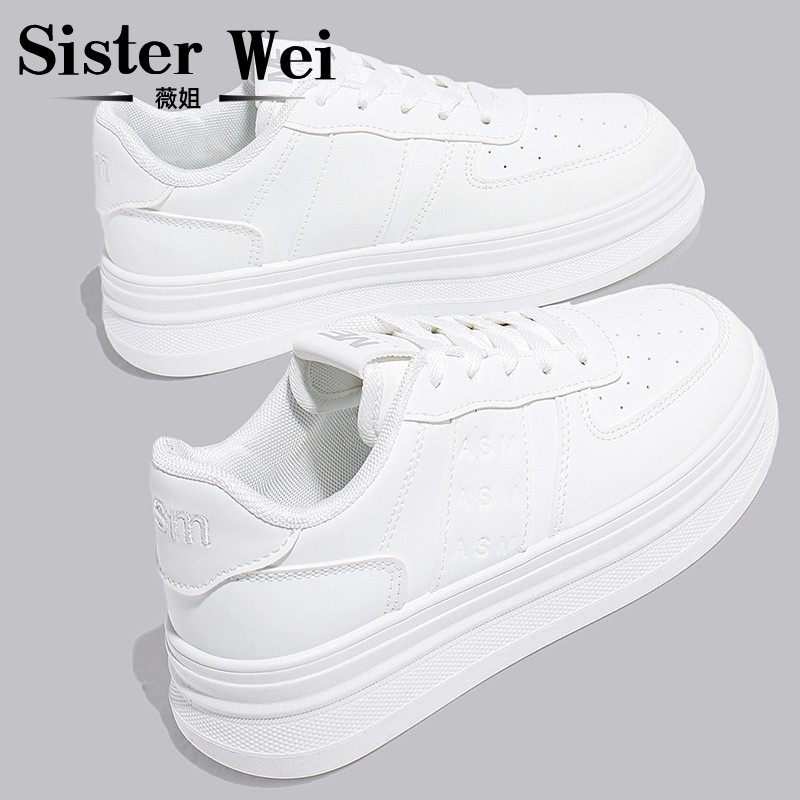 Спортивная обувь; женская обувь в новом стиле; коллекция 2026 года; сезон весна-осень; популярный модный стиль; универсальная модная белая обувь; повседневные кроссовки на толстой подошве; тренд