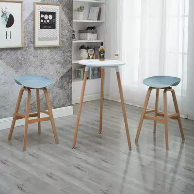 Nordic small bar table Household simple modern high-legged round table and chair combination living room coffee table creative high-legged stool