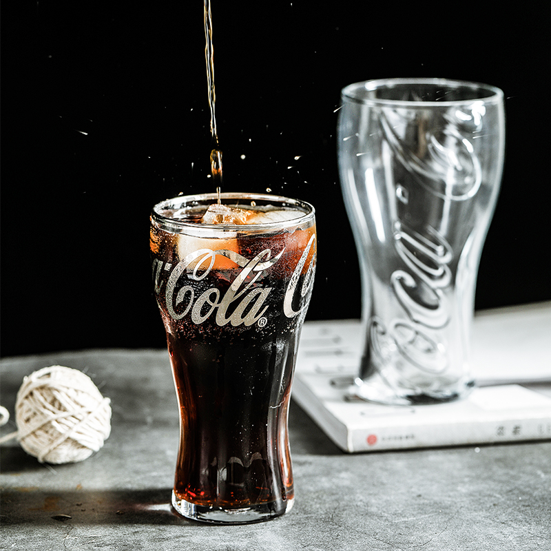 Coke Glass Water Glass Home Transparent Beer Wheat Cup Juice Cup Creative Fat Residence Happy Classic Cola Cups
