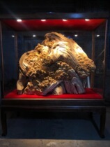 Thuja root carving wood carving office ornaments Guan Gong Maitreya Buddha carving Golden noxan lobular red sandalwood artwork