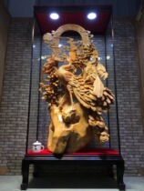 Cliff Cypress landscape figure carving ebony black wood root carving ornaments Guanyin Guan Gong Maitreya Buddha statue wood carving