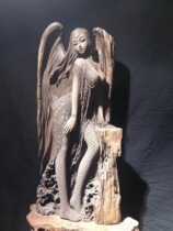 Taihang cliff cypress root carving ornaments Aging with the shape of gloomy wood beauty Jin Si Nan carving large living room ornaments