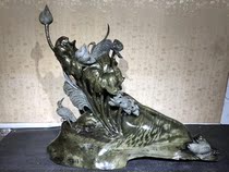 Jin Si Nan ornaments All the way up the cliff Cypress root carving wood carving crafts ornaments Gift living room landscape characters animals