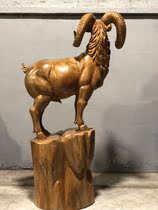 Cliff cypress root carving ornaments Incense camphor wood sheep Guan Gong Dharma Maitreya laughing Buddha Natural aging material tree root wood carving