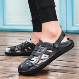 Мюли, мужские тапочки, летние тапочки в стиле Crocs, нескользящие пляжные босоножки, коллекция 2020 года, подходят для носки на улице, закрытый носок, крупный округлый носок, мягкая подошва