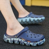 Очень большие летние нескользящие тапочки в стиле Crocs, большие пляжные босоножки, большой размер, закрытый носок