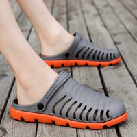 Босоножки, тапочки в стиле Crocs, мюли, летние мужские тапочки, нескользящая пляжная обувь, коллекция 2019 года, закрытый носок