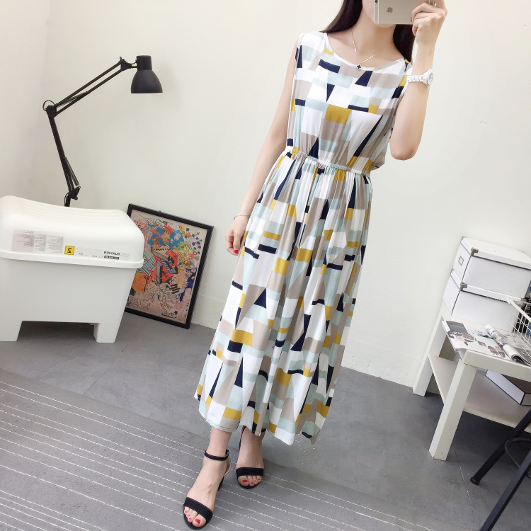 Kỳ nghỉ bên bờ biển váy dài boho váy dài trong mùa hè dài nhân tạo cotton hoa lụa áo lụa nữ - Sản phẩm HOT đầm công sở sang trọng