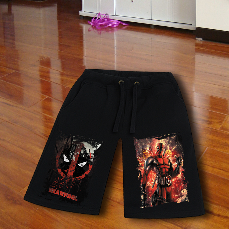 Quần short bồi bàn chết Deadpool nam và nữ đôi giản dị Quần short Marvel mùa hè nam năm quần quần dạ quang quần jean nam ống rộng