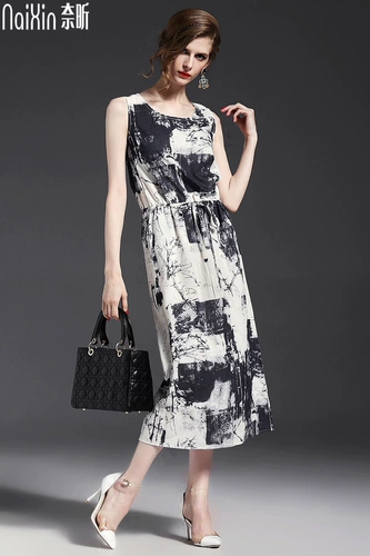 C70812 платье для выпускного вечера Naixin, модный тренд, темперамент, цифровая печать, юбка средней длины, платье для женщин