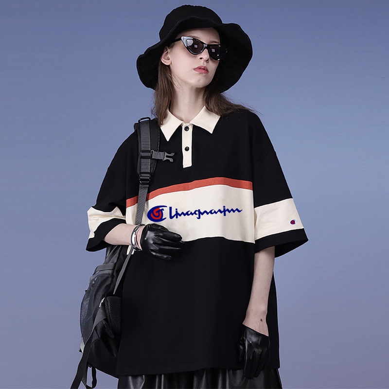 Japanese Version of the European Champion Authentic Fashion Unisex Couple Polo Shirt T-Shirt 2026 Summer New Pure Cotton Loose Short-Sleeve