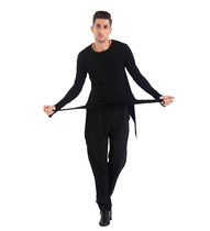 Saniladin dance is loaded with new mens practice service long sleeve blouses fashion bifurcated dovetail clothing swing blouses