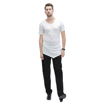 Sani Latin dance Casual Workwear Practice Wear for men Comfortable Elastic Short Sleeves Sharp Corner Clothes Hem blouses