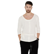 Sani Mens Latin Morden Dance Blouses Adults National Standard Dance Practice Clothing Loose Comfort 70% Sleeves