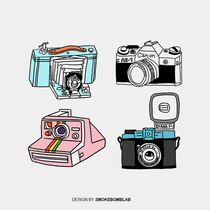 smokebomblab retro lomo camera polaroid polaroid waterproof long lasting kids tattoo stickers