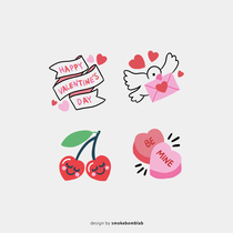 smokebomblab childrens tattoo stickers pink love heart cherry girl combination