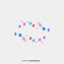 smokebomblab Hyun Yafeng ins small flower pink star waterproof lasting tattoo stickers