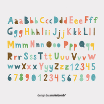 smokebomblab kids creative tattoo stickers children name nifty 26 alphanumeric whole sheet