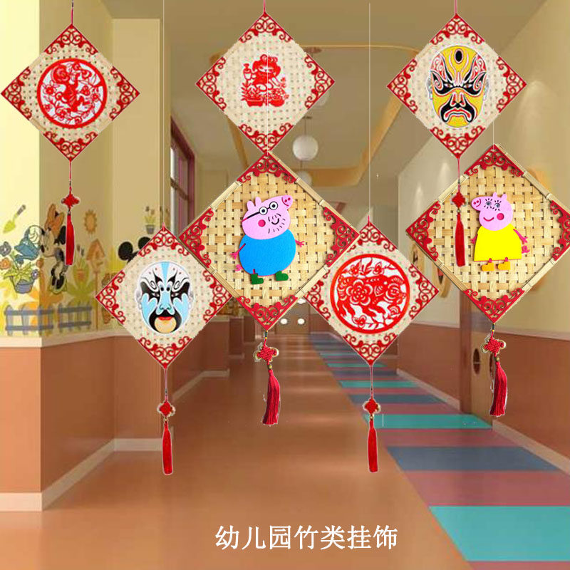 Kindergarten hanging ornaments corridor national wind mask zodiac cardboard creative aerial environment wall decoration arrangement