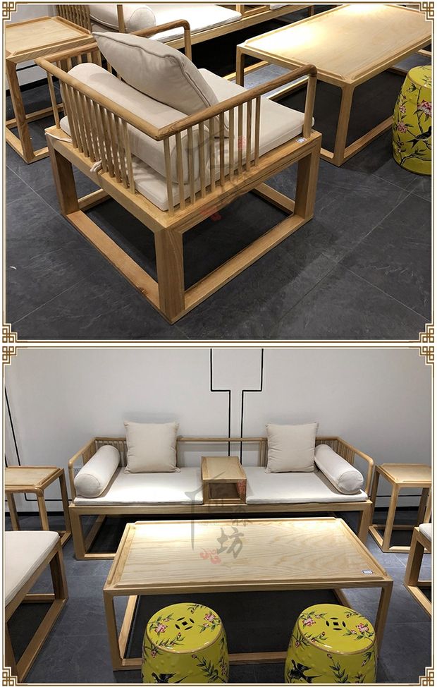 Nguyên Đán sofa gỗ kết hợp phòng khách sofa ghế giải trí đàm phán đơn hiện đại sofa gỗ Zen - Ghế sô pha ghế nhựa sofa