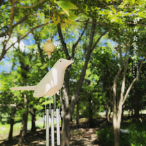 < Qingsen Cafeteria > Japanese T-lab hand for cute log small bird rabbit hanging metal wind bell decoration