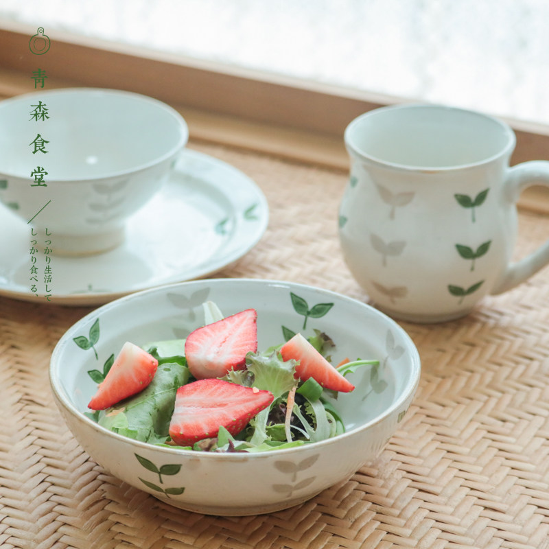 <Aomori Canteen> Japanese-made BZJS hand-made stoneware milk cup mug four-leaf clover flower small rice bowl
