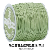 Та же нефритовая проволока № 72 из магазина золота, проволока травяного цвета, диаметр проволоки 0,8 мм, 50 метров в рулоне.