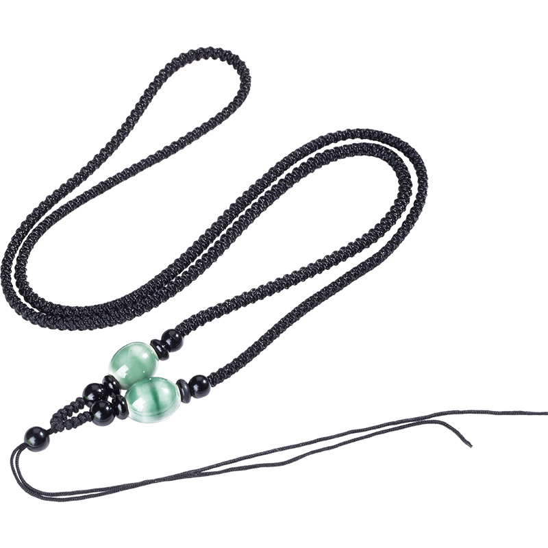 Ceramic beads pendant hang rope retro diy craft woven men 's and women' s model of jade pendant necklace rope rope neck hung on the rope