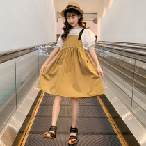 2022 Summer new Yangqi Girls Even dress Dress Skirt Large Child Fake Two Braces Skirt Children Dress Princess Dresses