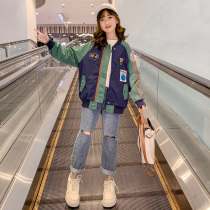 Childrens Clothing Spring Clothing Jacket 2022 New Ocean Air CUHK Girl Baseball Uniform Spring Autumn Jacket Girl Spring Blouse