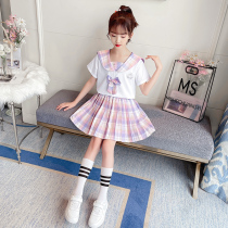 Girl Jk Uniform Skirt Summer Dress Suit 2022 New Ocean Gas Great Child Clothes Summer Academy Wind Dress