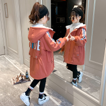 Girl Jacket Winter Clothing 2021 New Big Child Clothes Foreign Gas Girl Plus Suede Thickened Paek Clothes Autumn Winter Windsuit