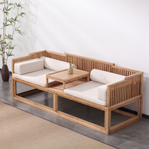 New Chinese style Arhat bed sofa Zen solid wood modern minimalist ash wood three-person sofa bed Arhat collapse