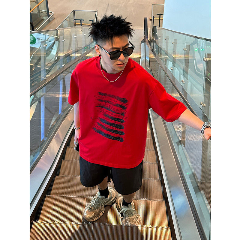 Extra Large Size 150kg Heavyweight Pure Cotton Round Neck Short-Sleeved T-Shirt for Men and Women, Summer Casual, Fashionable and Versatile Half-Sleeved Top