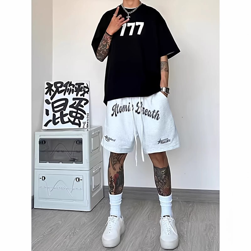 Extra Large Size 150kg Heavyweight Pure Cotton Basketball Shorts for Men and Women, Summer Couple's Loose Casual Sports Shorts 5