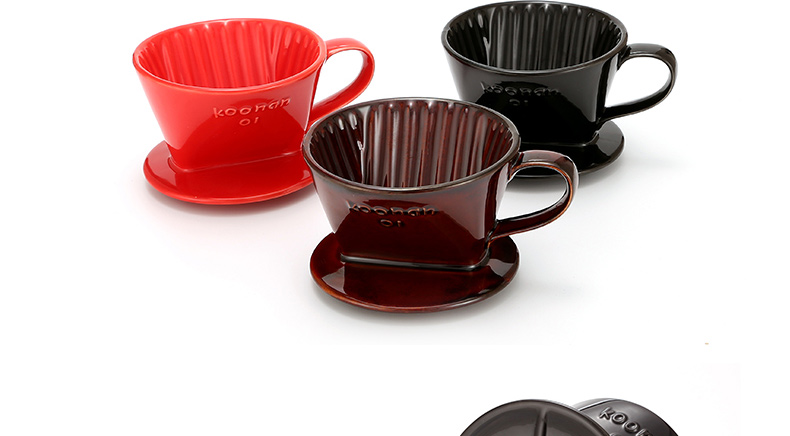 Koonan Kana tay lọc cà phê cốc lọc ba lỗ gốm lọc nhỏ giọt tách cà phê đặt tay - Cà phê phin cafe inox