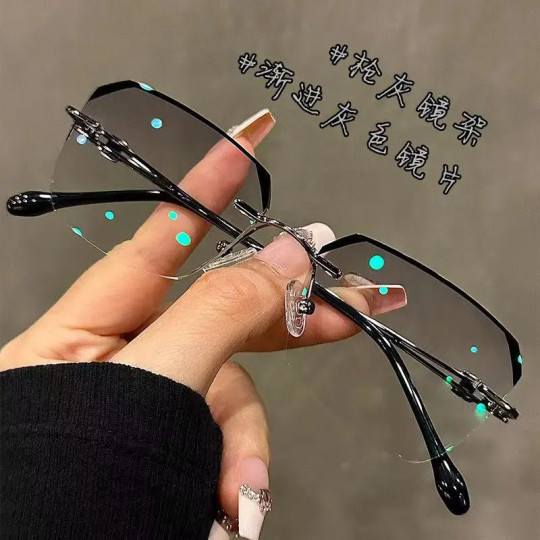 超轻变色无边框近视高档男可配度数商务眼睛框镜架素颜神器平光镜