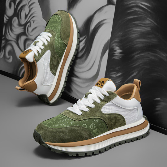 Li Yuxin men's shoes winter all-match casual sports shoes thick sole increased red zodiac year waffle Forrest Gump dad shoes