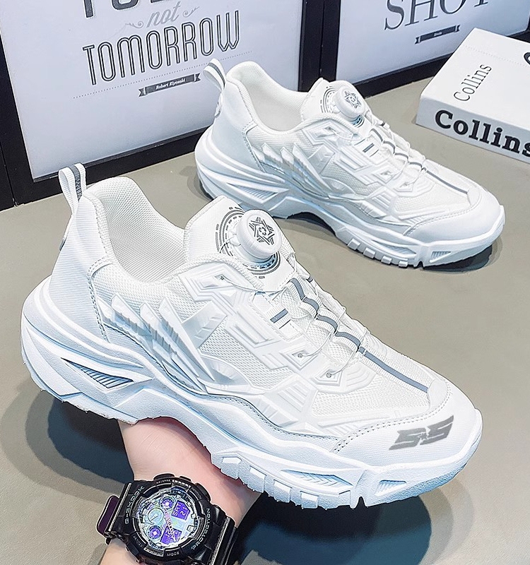 Li Yuxin's Laceless Men's Shoes, Summer Youth Sports Shoes, Junior High School Students' Rotating Button Shock-Absorbing Running Shoes