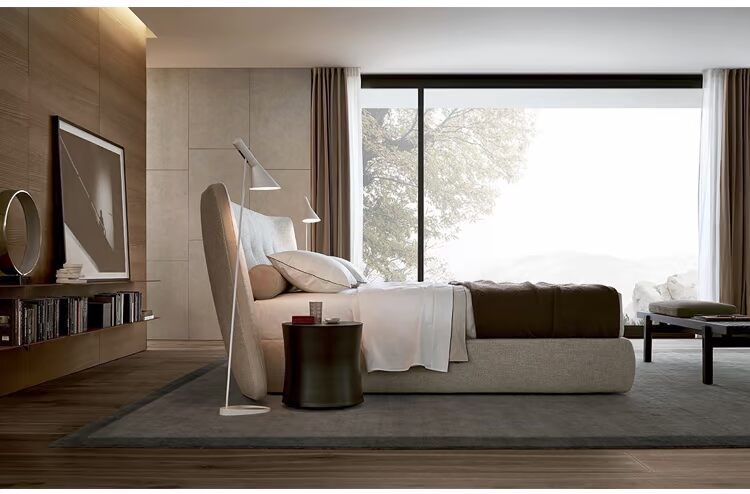 charles nordic đơn giản và hiện đại gió nhẹ cao cấp sang trọng 1,8 m Thạc sĩ giường vải đúp giường hôn nhân - Giường phụ kiện giường gấp thông minh