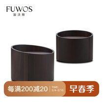 Ideostyle modern extremely simple smoke smoked eco-friendly solid wood leather bedroom single drawer creative round simple containing bed head cabinet