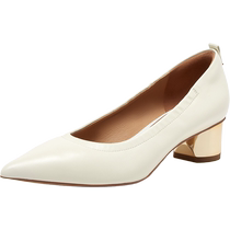 True Beauty Autumn Milan 2024 Autumn New Glossy Cowhide Fashion Thick Heel Shallow Mouth Single Shoes Women YXB16CQ4