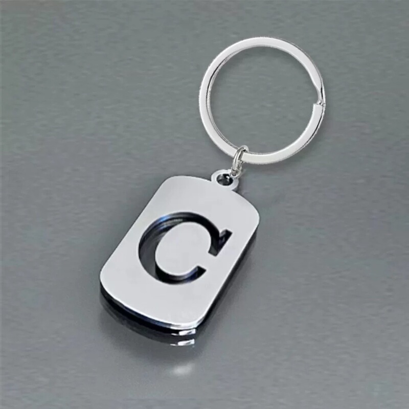 Cross-Border 26 Polished Hollow English Letter Stainless Steel Keychain Simple and Personalized Key Chain Backpack Car Pendant Cross-Border 26 Polished Hollow English Letter Stainless Steel Keychain Simple and Personalized Key Chain Backpack Car Pendant